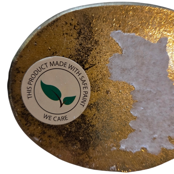 10.5" Tall Gold Distressed Hamsa Sculpture with Intricate Designs ~ Home Decor' - Picture 6 of 6